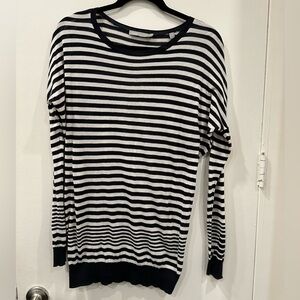 Vince Black and White Striped Sweater Size M